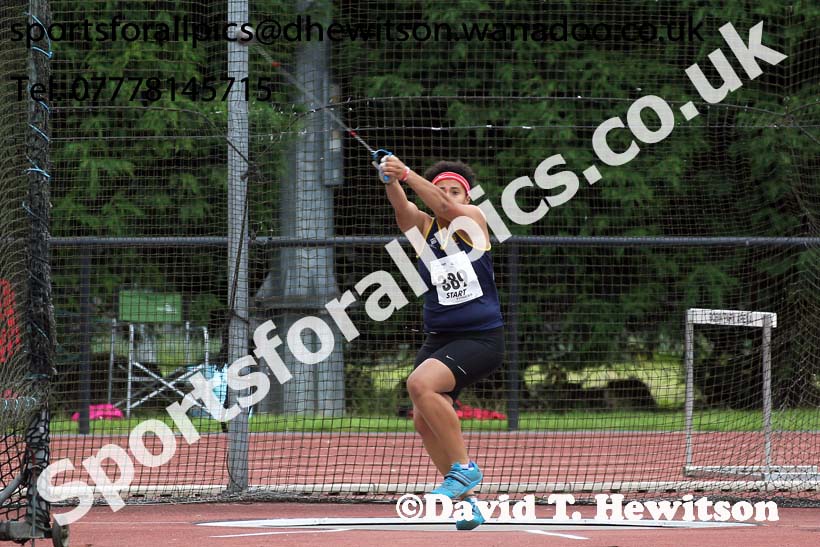 Under-17s hammer with a championship record, Northern Under-15 and under-17 Championships, Wigan. Photo: David T. Hewitson/Sports for All Pics